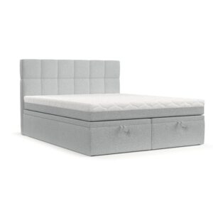 Wohnli Möbelsuche - BOXBETT Elano 160/200 cm Hellgrau im Riva Stoff
