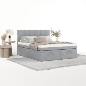 wohnli-moebel-suche-800001494567-1 BOXBETT Elano 160/200 cm Grau im Riva Stoff Textil AltaBeds Möbel > Betten > Boxspringbetten Grau