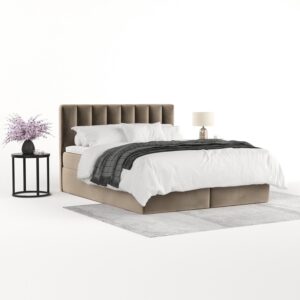 wohnli-moebel-suche-800001494569-1 BOXBETT Lusso 180/200 cm Taupe im Paros Stoff Textil AltaBeds Möbel > Betten > Boxspringbetten Taupe