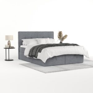 wohnli-moebel-suche-800001494571-1 BOXBETT Tivra 140/200 cm Grau im Neve Stoff Textil AltaBeds Möbel > Betten > Boxspringbetten Grau