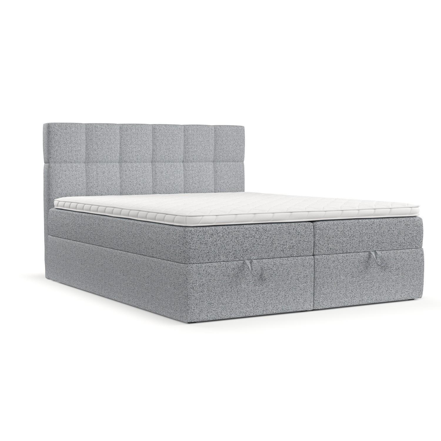 Wohnli Möbelsuche - BOXBETT Savio 180/200 cm Grau im Riva Stoff