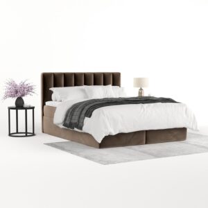 wohnli-moebel-suche-800001494607-1 BOXBETT Lusso 200/200 cm Braun im Paros Stoff Textil AltaBeds Möbel > Betten > Boxspringbetten Braun