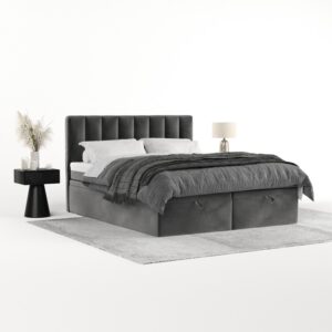 wohnli-moebel-suche-800001494629-1 BOXBETT Lume 200/200 cm Grau im Kronos Stoff Textil AltaBeds Möbel > Betten > Boxspringbetten Grau