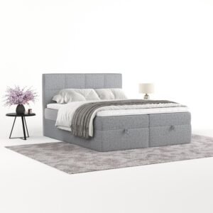 wohnli-moebel-suche-800001494656-1 BOXBETT Velto 140/200 cm Grau im Riva Stoff Textil AltaBeds Möbel > Betten > Boxspringbetten Grau