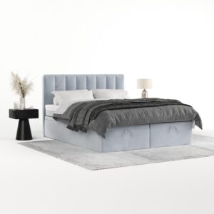 wohnli-moebel-suche-800001494667-1 BOXBETT Lume 140/200 cm Hellgrau im Paros Stoff Textil AltaBeds Möbel > Betten > Boxspringbetten Grau