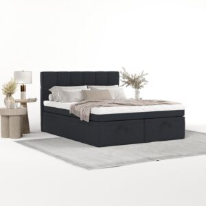 wohnli-moebel-suche-800001494673-1 BOXBETT Elano 140/200 cm Anthrazit im Riva Stoff Textil AltaBeds Möbel > Betten > Boxspringbetten Anthrazit