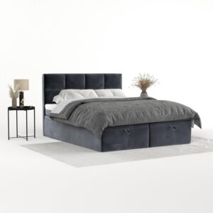 BOXBETT Tessa 180/200 cm Dunkelgrau im Kronos Stoff Textil AltaBeds Möbel > Betten > Boxspringbetten Grau