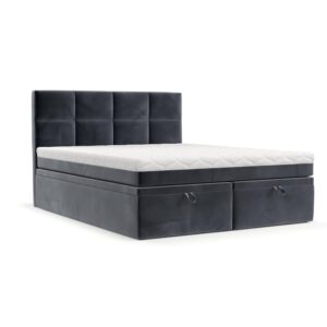Wohnli Möbelsuche - BOXBETT Tessa 180/200 cm Dunkelgrau im Kronos Stoff