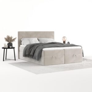 wohnli-moebel-suche-800001494727-1 BOXBETT Velma 160/200 cm Hellbeige im Paros Stoff Textil AltaBeds Möbel > Betten > Boxspringbetten Beige