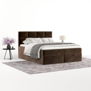 wohnli-moebel-suche-800001494730-1 BOXBETT Velto 180/200 cm Braun im Kronos Stoff Textil AltaBeds Möbel > Betten > Boxspringbetten Braun