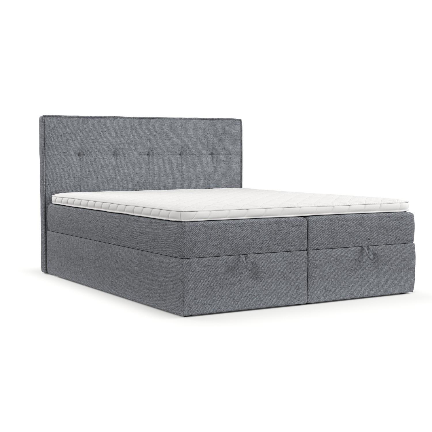 Wohnli Möbelsuche - BOXBETT Tivra 160/200 cm Grau im Neve Stoff