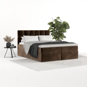 wohnli-moebel-suche-800001494745-1 BOXBETT Savio 200/200 cm Braun im Kronos Stoff Textil AltaBeds Möbel > Betten > Boxspringbetten Braun
