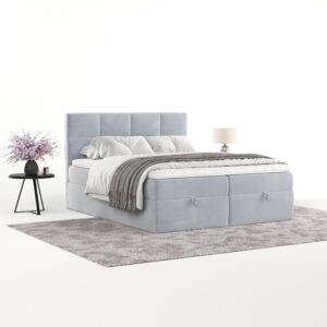 wohnli-moebel-suche-800001494762-1 BOXBETT Velto 160/200 cm Hellgrau im Paros Stoff Textil AltaBeds Möbel > Betten > Boxspringbetten Grau