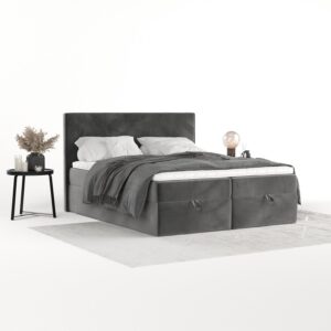 BOXBETT Velma 140/200 cm Grau im Kronos Stoff Textil AltaBeds Möbel > Betten > Boxspringbetten Grau