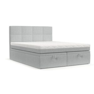 Wohnli Möbelsuche - BOXBETT Tessa 180/200 cm Hellgrau im Riva Stoff