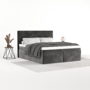 wohnli-moebel-suche-800001494775-1 BOXBETT Zalla 140/200 cm Grau im Kronos Stoff Textil AltaBeds Möbel > Betten > Boxspringbetten Grau