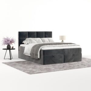 wohnli-moebel-suche-800001494780-1 BOXBETT Velto 180/200 cm Anthrazit im Paros Stoff Textil AltaBeds Möbel > Betten > Boxspringbetten Anthrazit