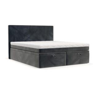 Wohnli Möbelsuche - BOXBETT Zalla 160/200 cm Anthrazit im Paros Stoff