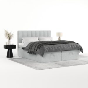 wohnli-moebel-suche-800001494792-1 BOXBETT Lume 160/200 cm Hellgrau im Riva Stoff Textil AltaBeds Möbel > Betten > Boxspringbetten Grau