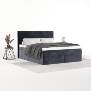 wohnli-moebel-suche-800001494793-1 BOXBETT Zalla 160/200 cm Dunkelgrau im Kronos Stoff Textil AltaBeds Möbel > Betten > Boxspringbetten Grau