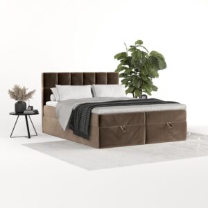 wohnli-moebel-suche-800001494811-1 BOXBETT Savio 180/200 cm Braun im Paros Stoff Textil AltaBeds Möbel > Betten > Boxspringbetten Braun