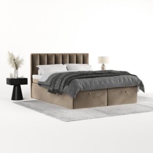 wohnli-moebel-suche-800001494823-1 BOXBETT Lume 160/200 cm Taupe im Paros Stoff Textil AltaBeds Möbel > Betten > Boxspringbetten Taupe