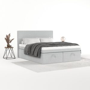 BOXBETT Zalla 180/200 cm Hellgrau im Riva Stoff Textil AltaBeds Möbel > Betten > Boxspringbetten Grau