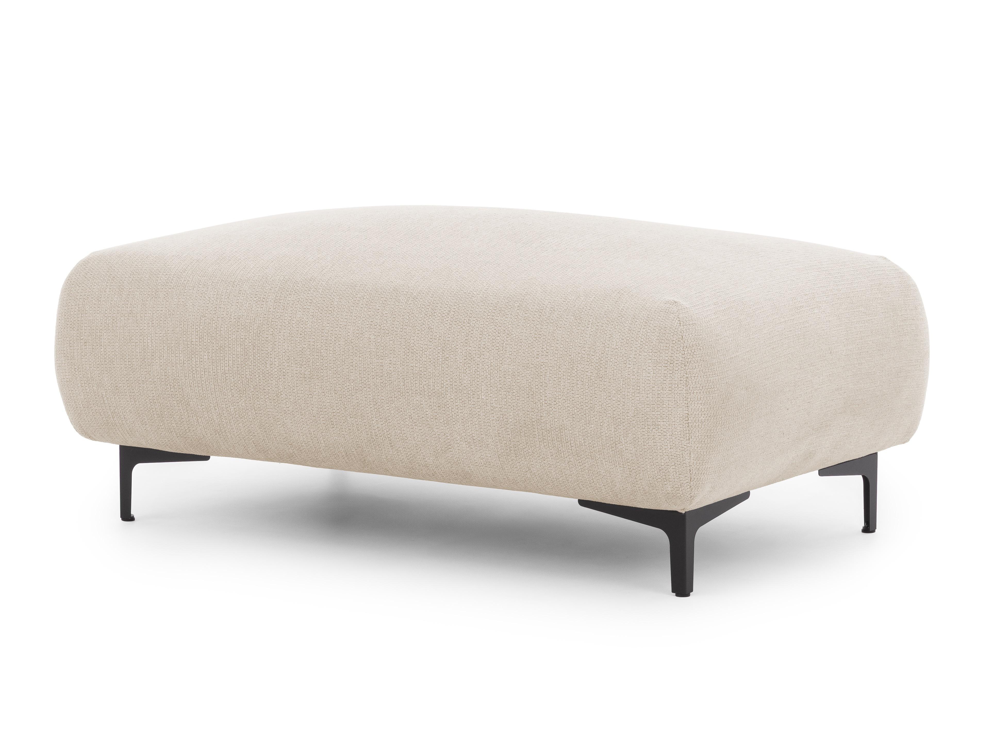 wohnli-moebel-suche-800001495707 Wohnli Möbelsuche - POLSTERHOCKER Cardea in Bubble-Optik aus weichem Hellbeige Strukturstoff mit hohem Sitzkomfort
