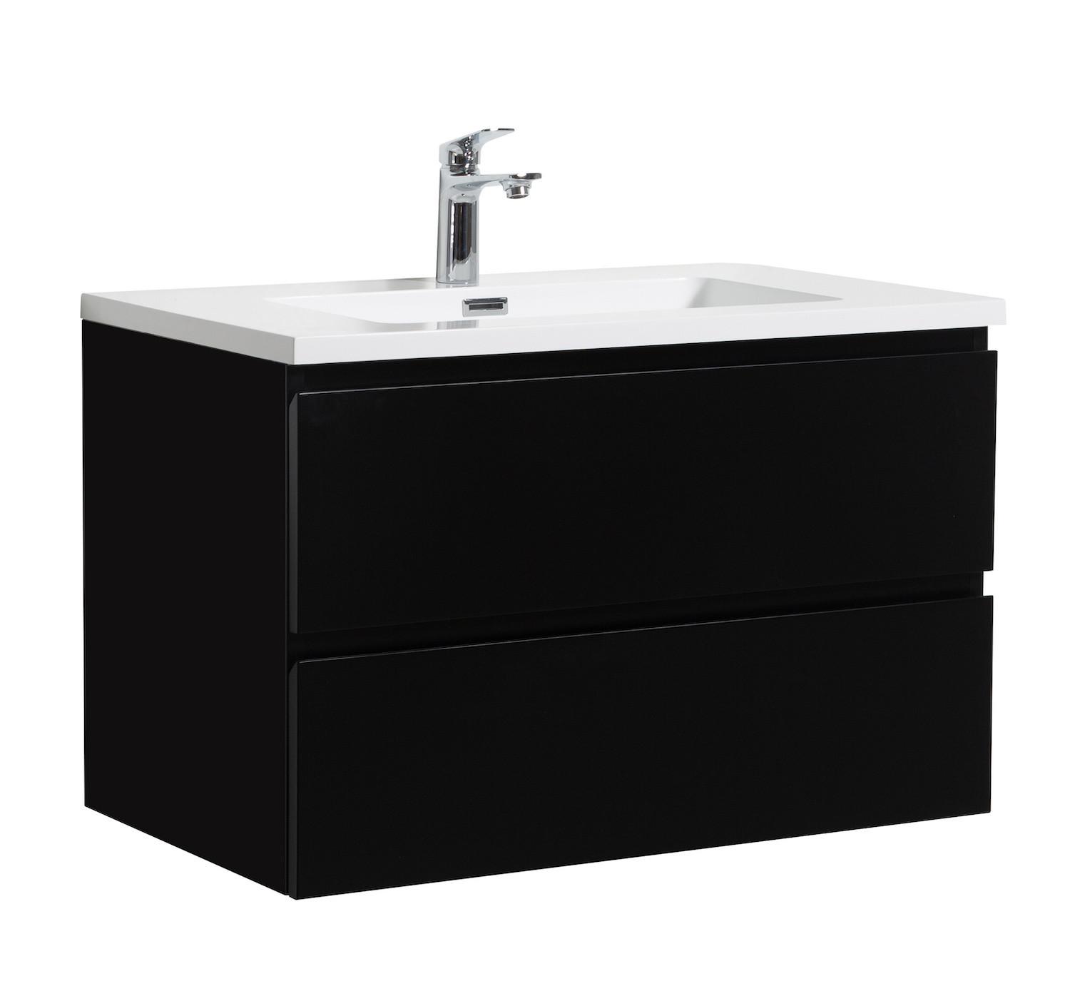wohnli-moebel-suche-800001499524 Wohnli Möbelsuche - WASCHTISCHKOMBI Angela 2 Teile - Schwarz Matt - 80 x 48 x 52 cm