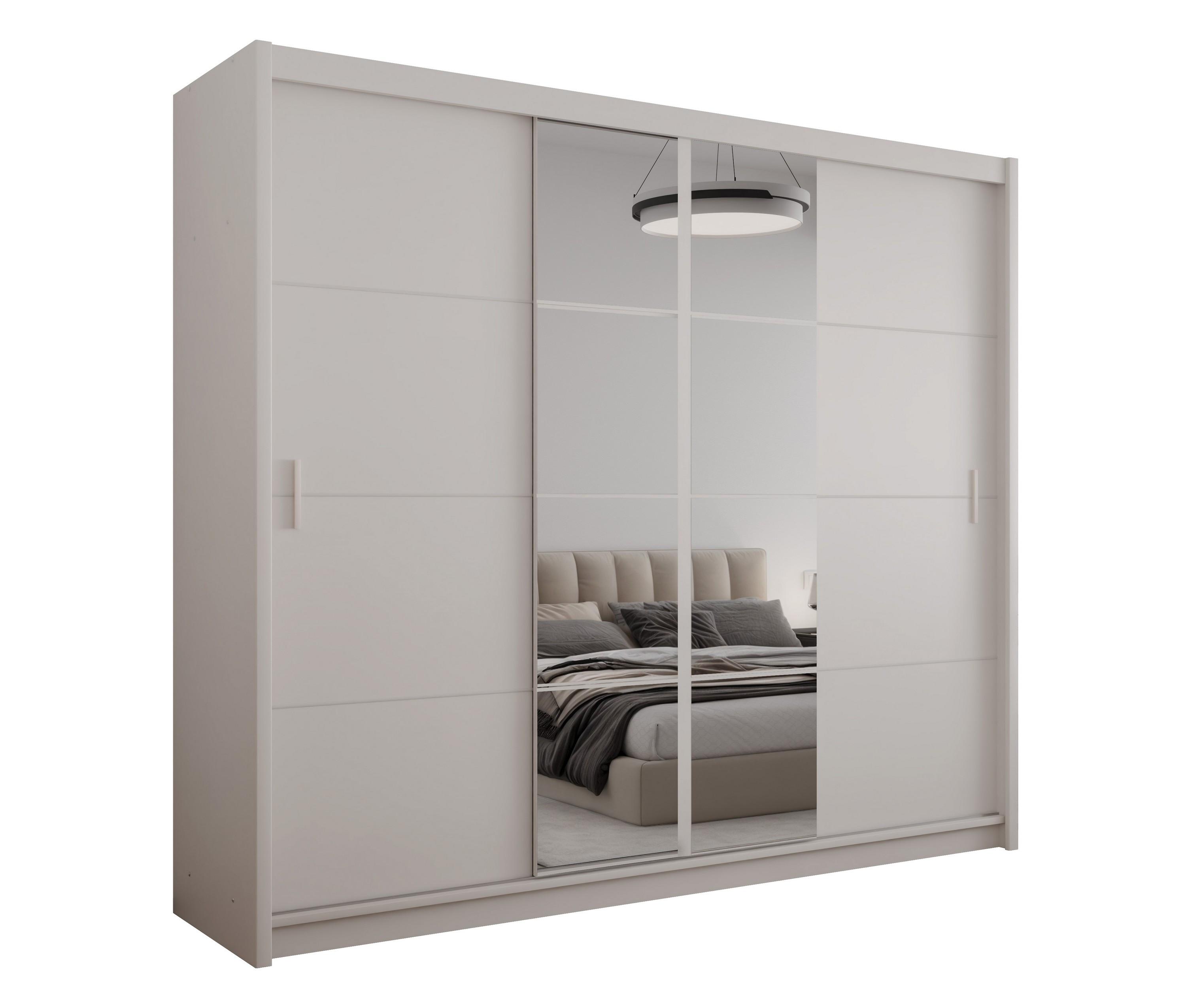 wohnli-moebel-suche-800001499859 Wohnli Möbelsuche - SCHWEBETÜRENSCHRANK KARTHUS 250/215/61 cm 3-türig mit Spiegel Beige