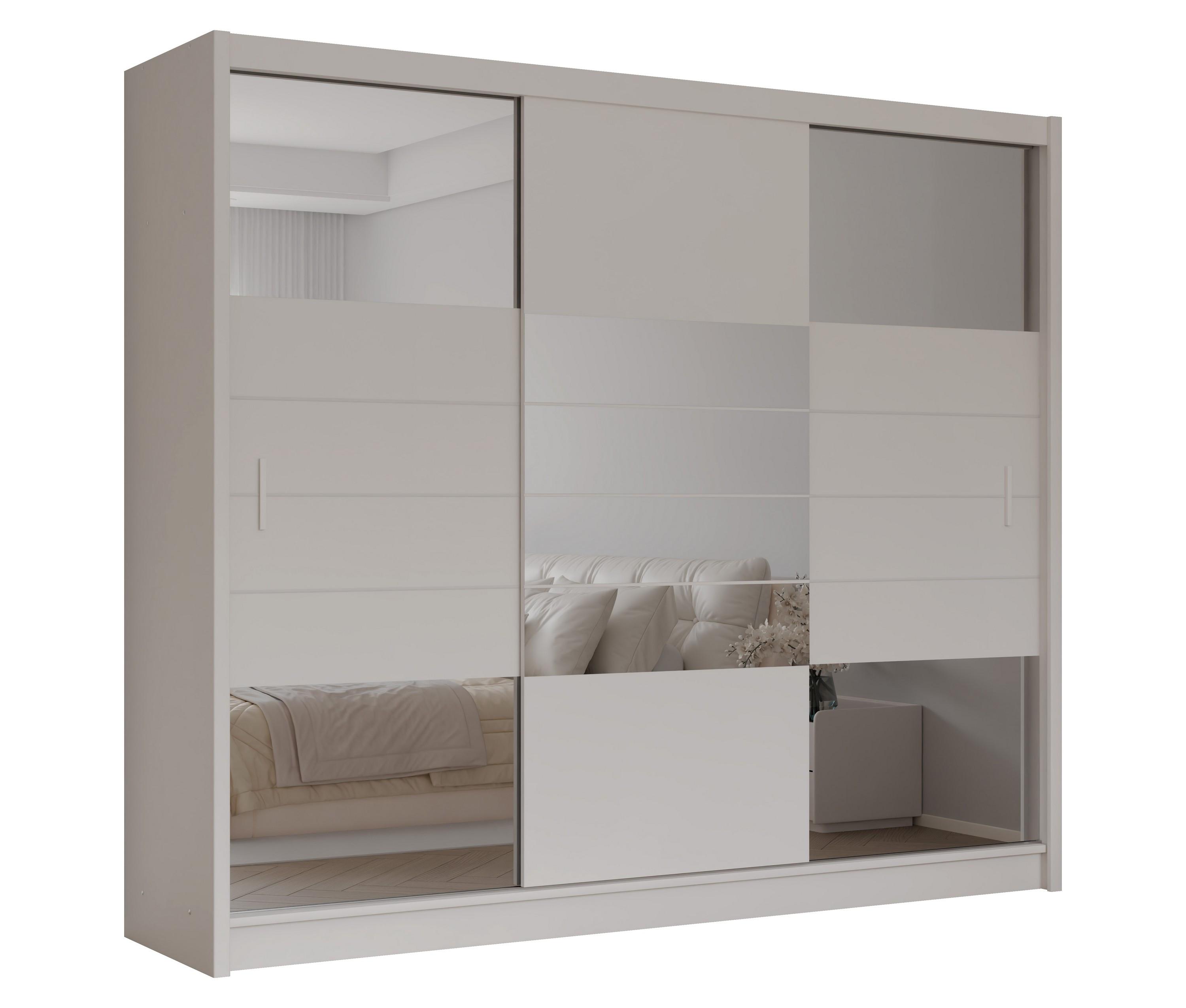wohnli-moebel-suche-800001499860 Wohnli Möbelsuche - SCHWEBETÜRENSCHRANK KALISTA 250/215/61 cm 2-türig mit Spiegel Beige