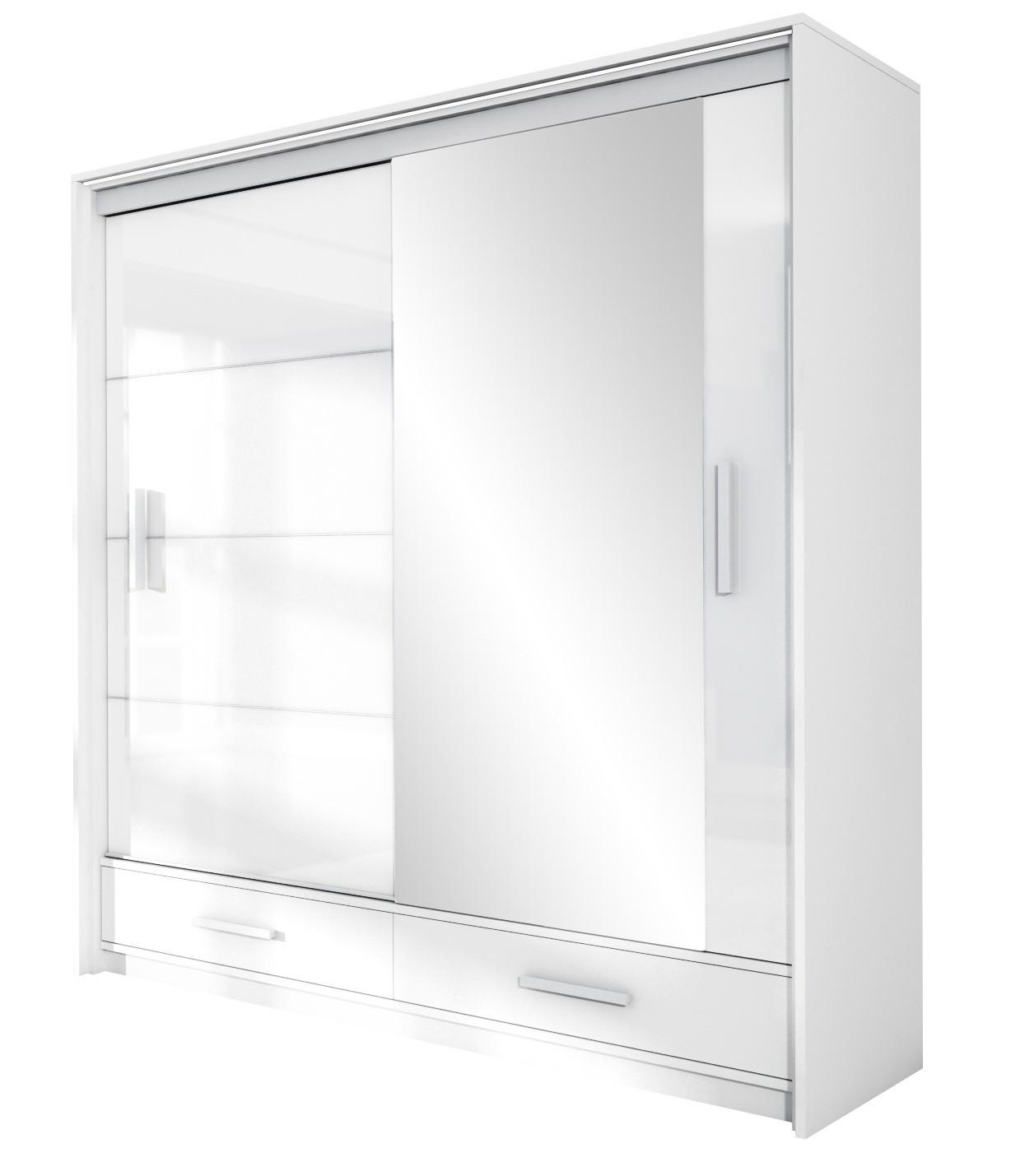wohnli-moebel-suche-800001499865 Wohnli Möbelsuche - SCHWEBETÜRENSCHRANK SENNA 208/222/61 cm 2-türig mit Spiegel Weiß