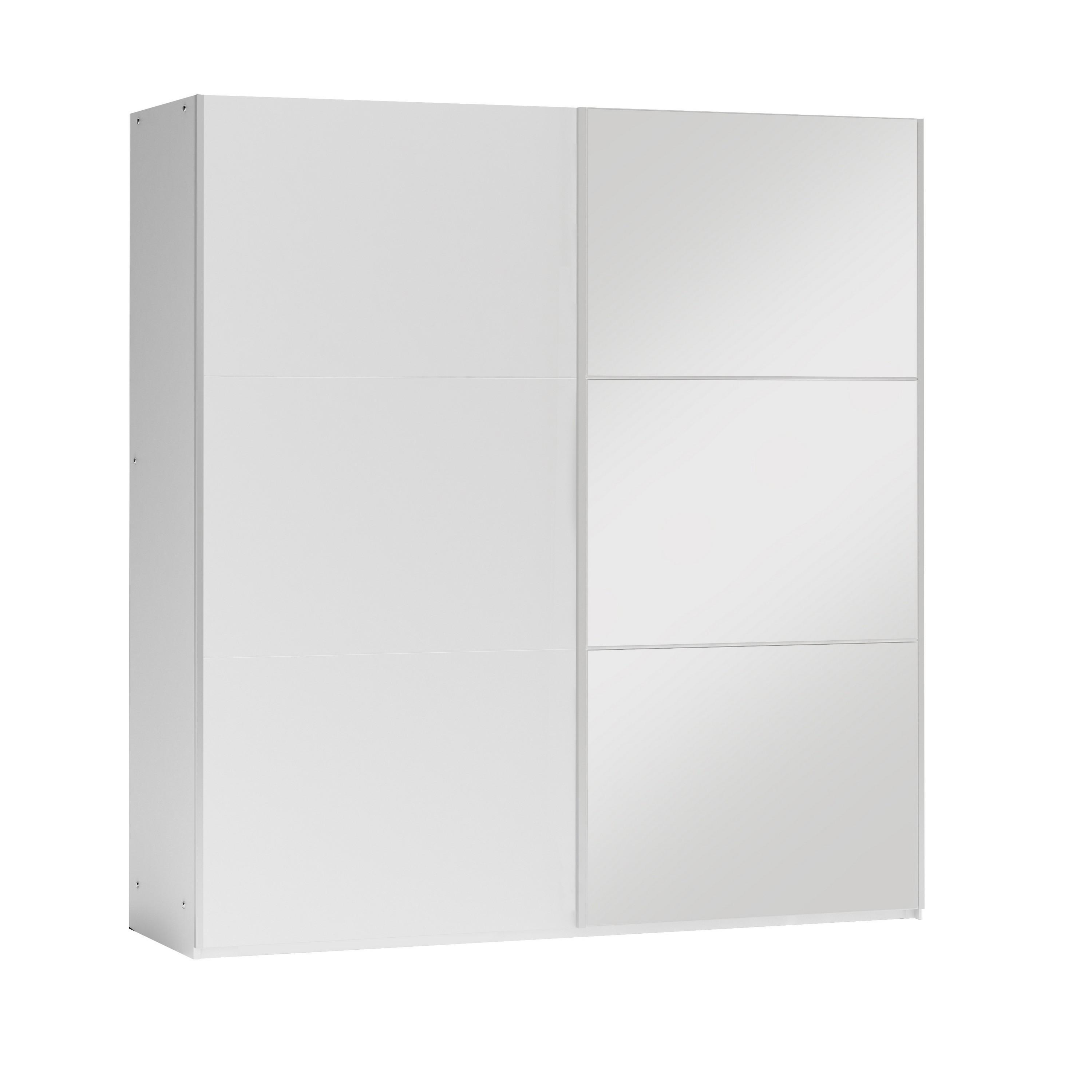 wohnli-moebel-suche-800001499867 Wohnli Möbelsuche - SCHWEBETÜRENSCHRANK IVERN 151/215/65 cm 2-türig mit Spiegel Weiß