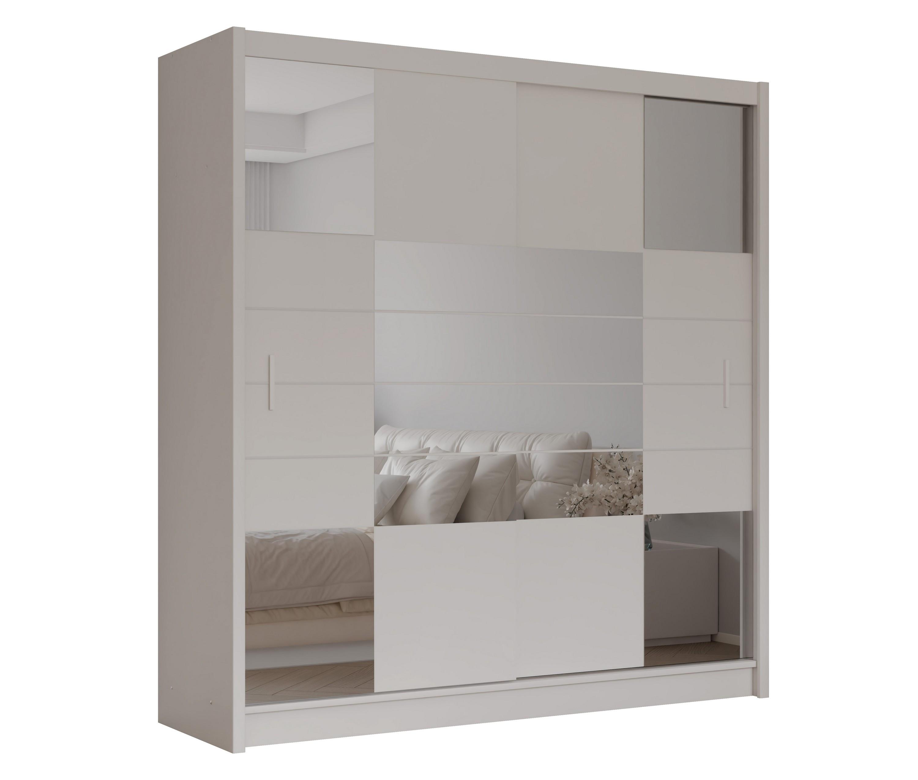 wohnli-moebel-suche-800001499878 Wohnli Möbelsuche - SCHWEBETÜRENSCHRANK KALISTA 203/215/61 cm 2-türig mit Spiegel Beige