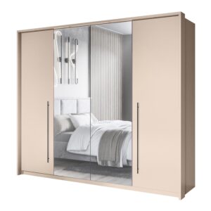 wohnli-moebel-suche-800001499889 Wohnli Möbelsuche - SCHWEBETÜRENSCHRANK MUNDO 255/219/65 cm 2-türig mit Spiegel Beige