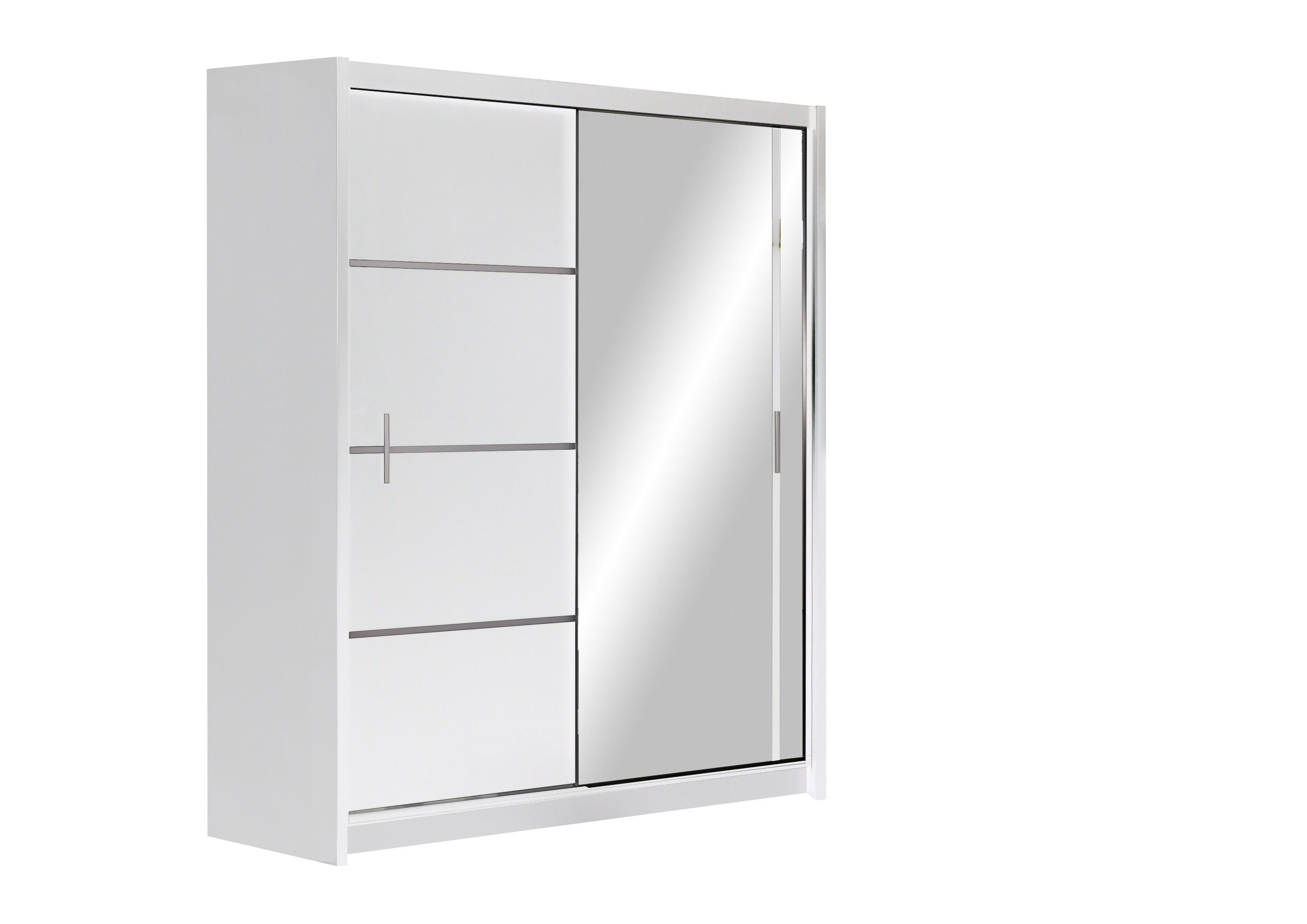 wohnli-moebel-suche-800001499913 Wohnli Möbelsuche - SCHWEBETÜRENSCHRANK NASUS 150/215/61 cm 2-türig mit Spiegel Weiß