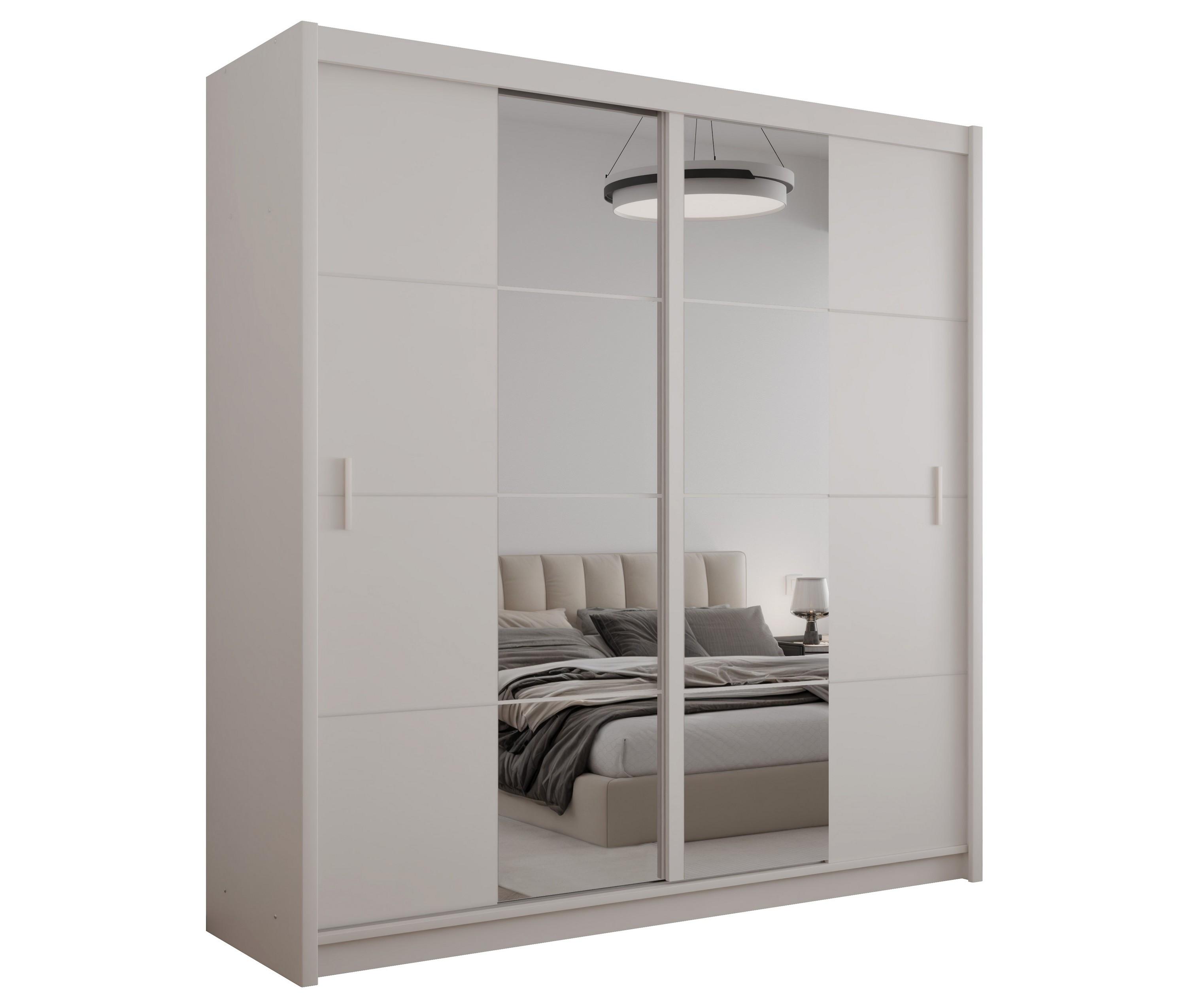 wohnli-moebel-suche-800001499914 Wohnli Möbelsuche - SCHWEBETÜRENSCHRANK KARTHUS 203/215/61 cm 2-türig mit Spiegel Beige