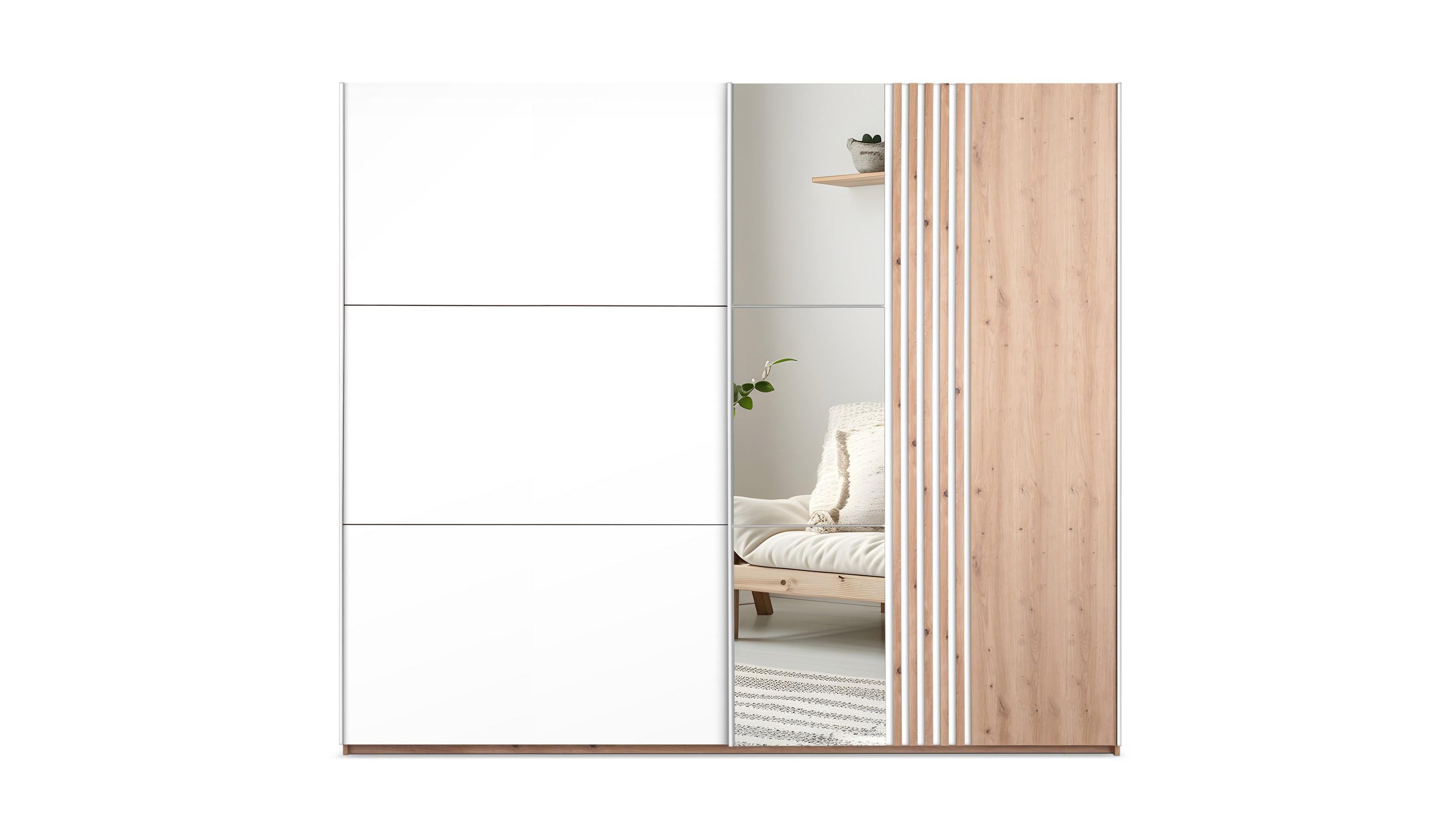wohnli-moebel-suche-800001499948 Wohnli Möbelsuche - SCHWEBETÜRENSCHRANK ATROX 250/215/65 cm 2-türig mit Spiegel Weiß