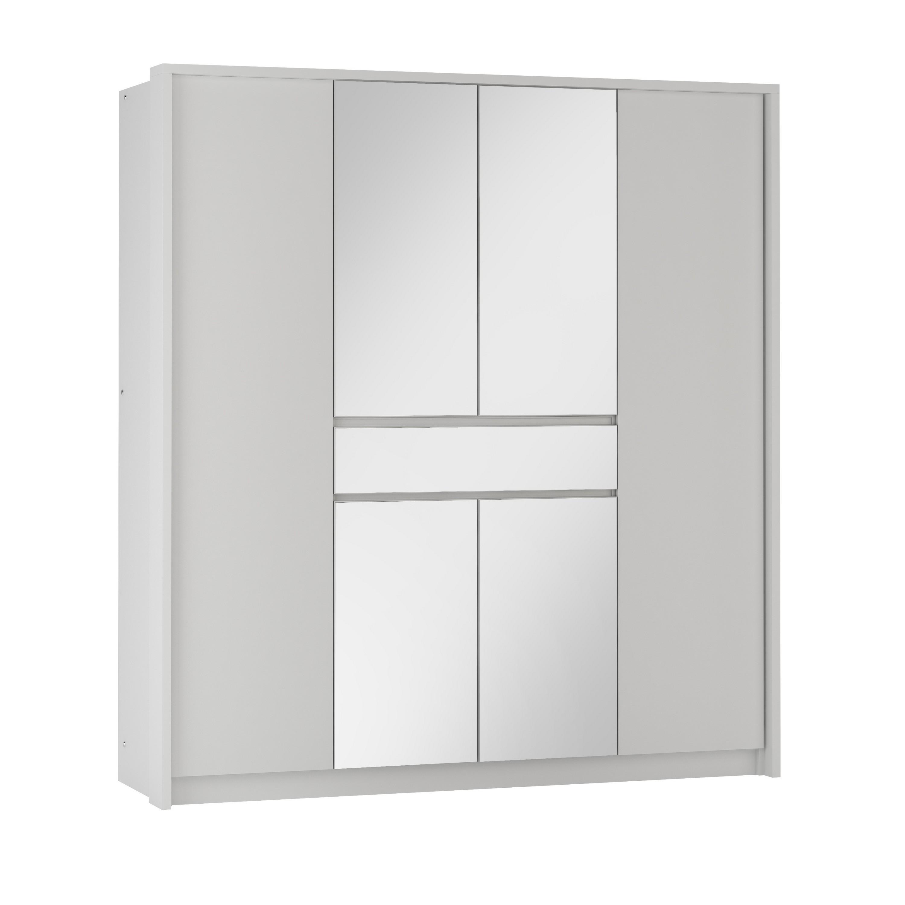 wohnli-moebel-suche-800001499951 Wohnli Möbelsuche - SCHWEBETÜRENSCHRANK RUMBLE 200/217/65 cm 3-türig mit Spiegel Weiß