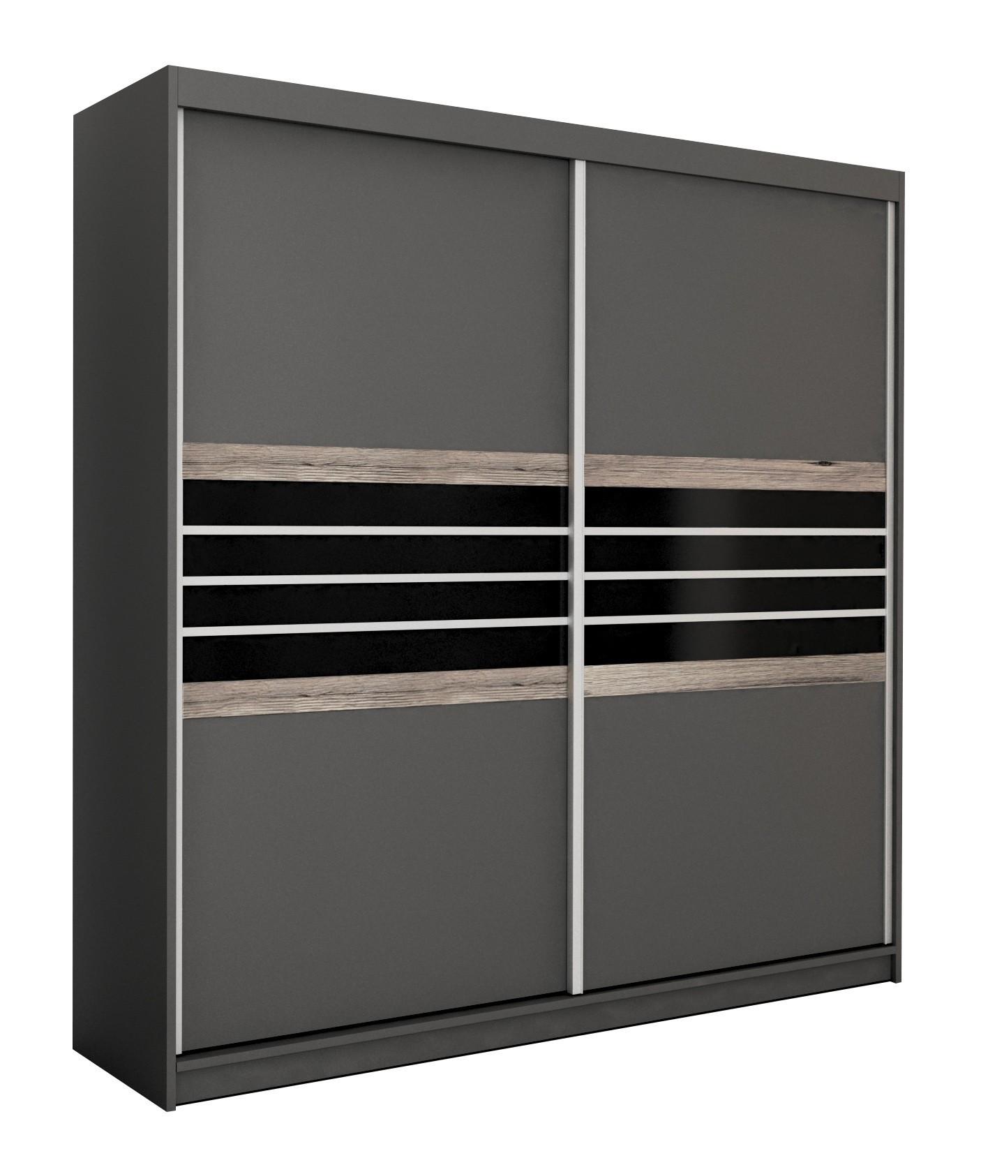 wohnli-moebel-suche-800001499958 Wohnli Möbelsuche - SCHWEBETÜRENSCHRANK RIVEN 203/215/61 cm 2-türig Braun