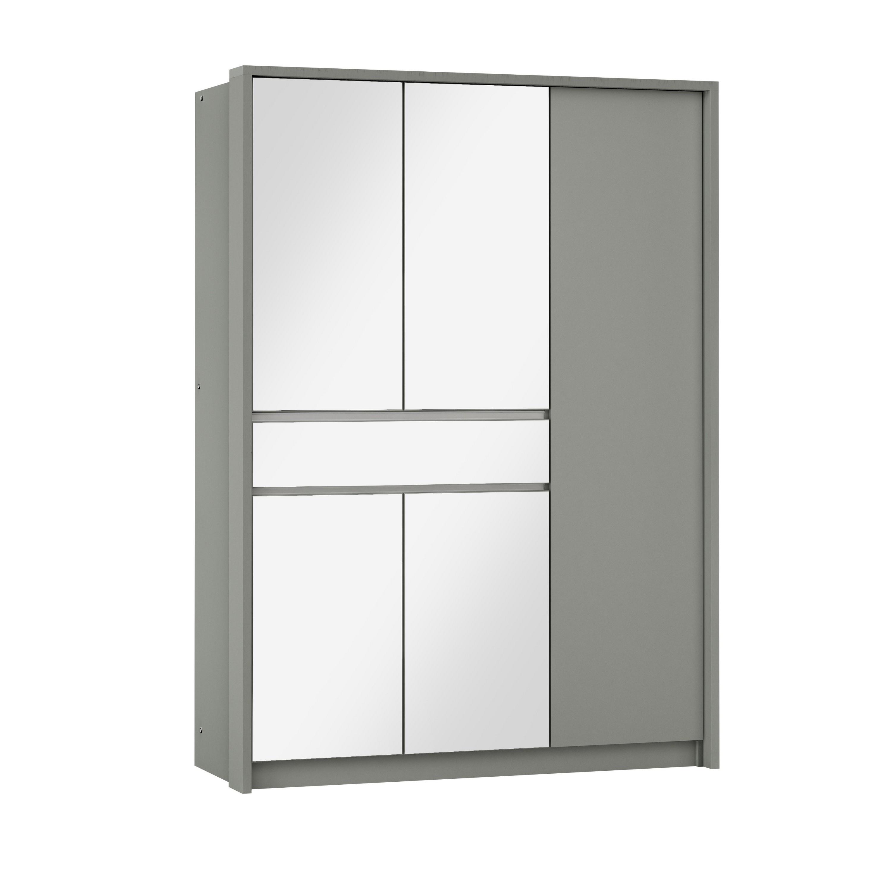 wohnli-moebel-suche-800001499966 Wohnli Möbelsuche - SCHWEBETÜRENSCHRANK RUMBLE 151/217/65 cm 2-türig mit Spiegel Grau