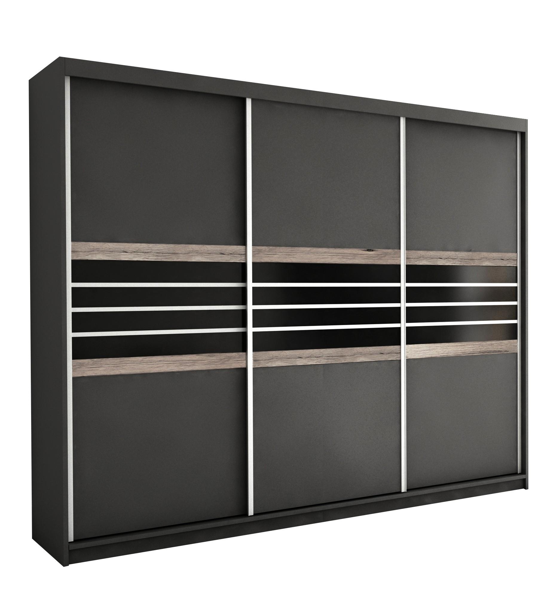 wohnli-moebel-suche-800001499972 Wohnli Möbelsuche - SCHWEBETÜRENSCHRANK RIVEN 250/215/61 cm 3-türig Braun