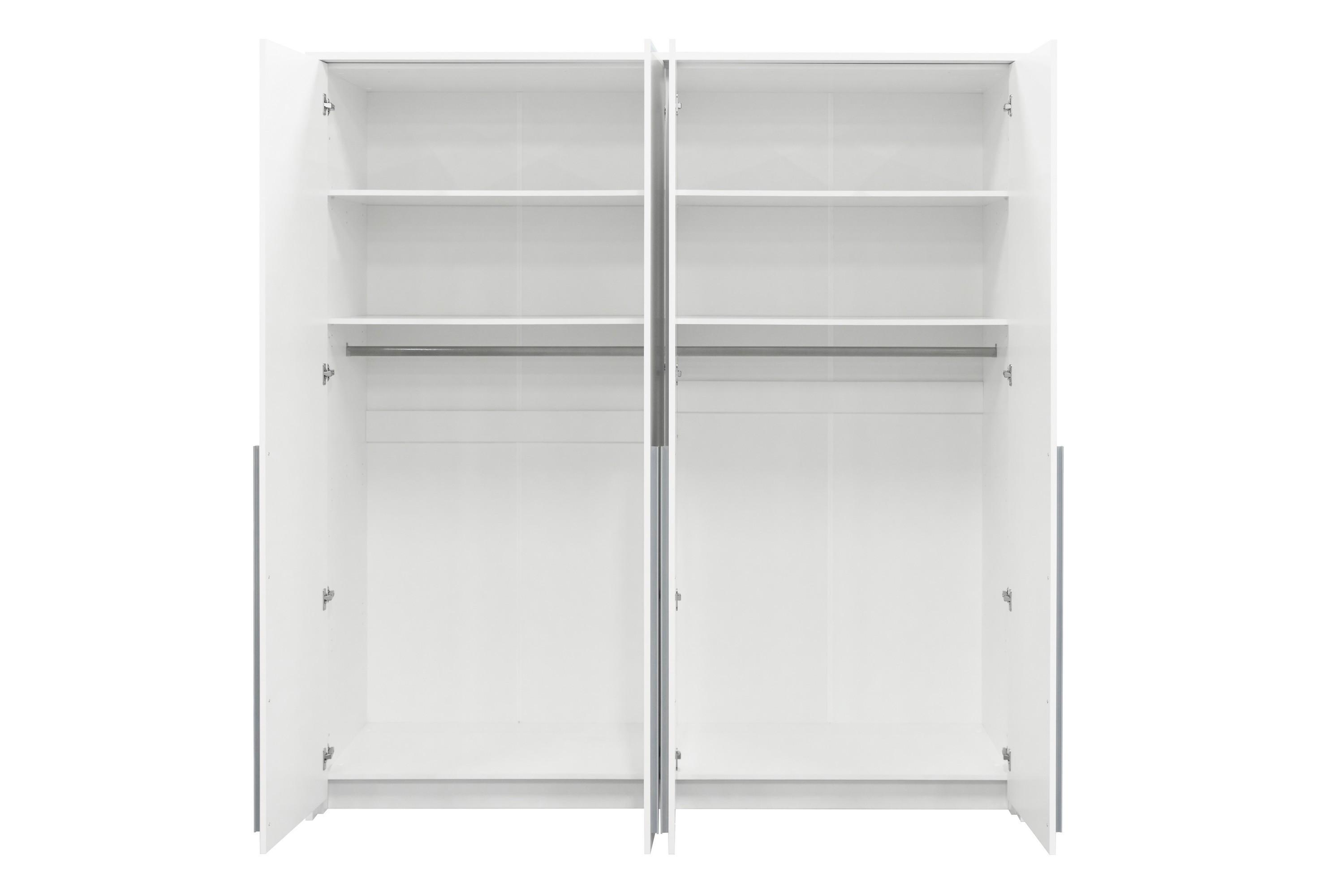 wohnli-moebel-suche-800001500643-1 DREHTÜRENSCHRANK AZIR 205/217/65 cm 4-türig Schwarz Holzwerkstoff MASSENO Möbel > Schränke > Kleiderschränke > Drehtürenschränke Schwarz