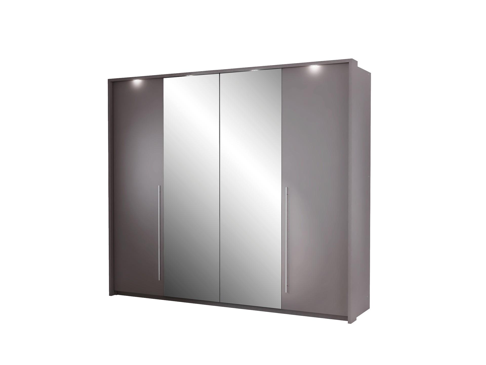 Wohnli Möbelsuche - DREHTÜRENSCHRANK QUINN 255/219/65 cm 2-türig mit Spiegel Braun
