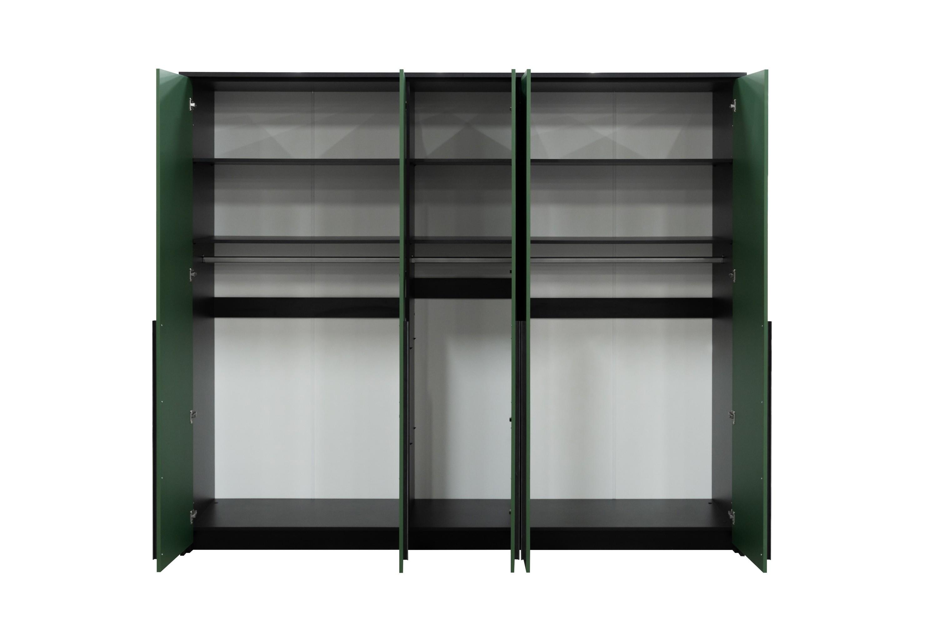 wohnli-moebel-suche-800001500687-1 DREHTÜRENSCHRANK AZIR 255/217/65 cm 4-türig Weiß Holzwerkstoff MASSENO Möbel > Schränke > Kleiderschränke > Drehtürenschränke Weiß