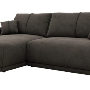 Wohnli Möbelsuche - ECKSCHLAFSOFA RINA L Dunkelgrau Velvet - links