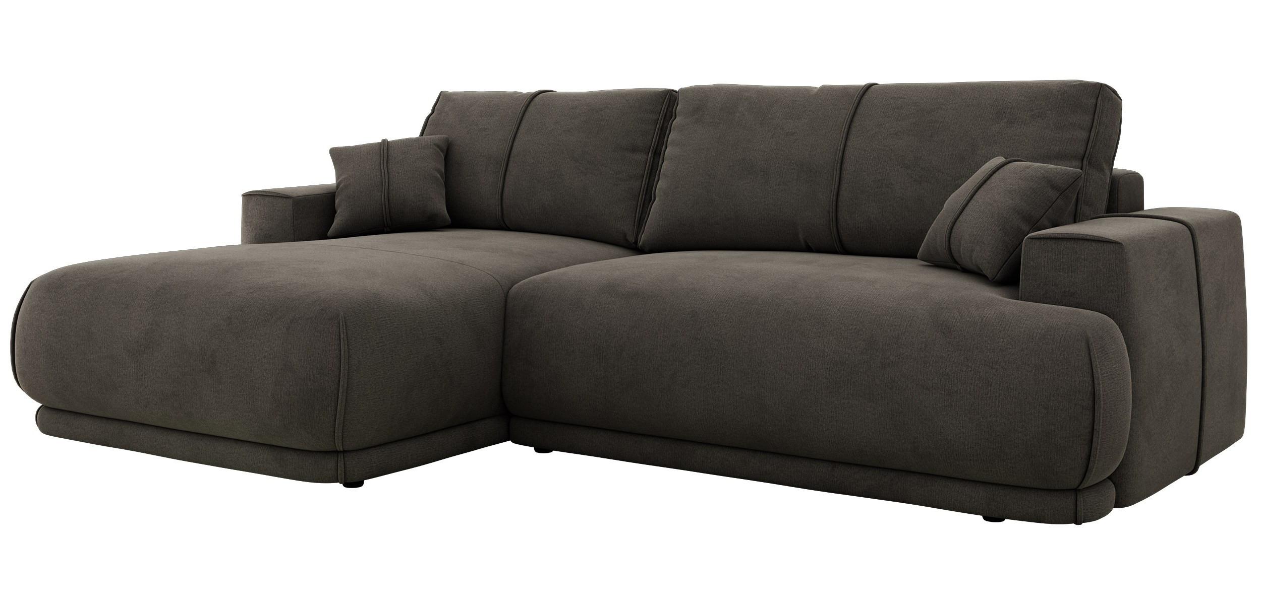 Wohnli Möbelsuche - ECKSCHLAFSOFA RINA L Dunkelgrau Velvet - links