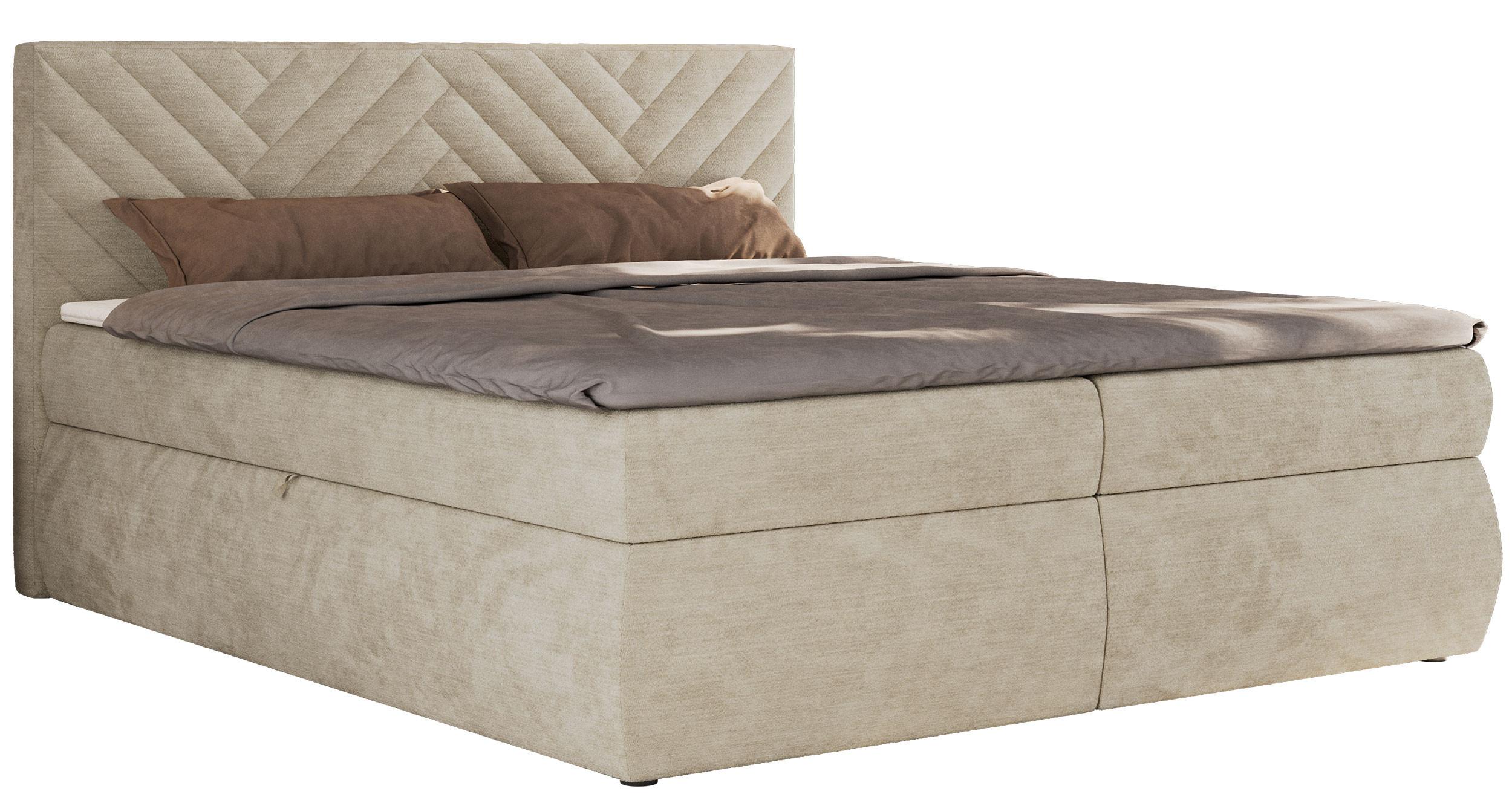 Wohnli Möbelsuche - BOXBETT AVERTA 140/200 - Beige Schenille glatt - H4