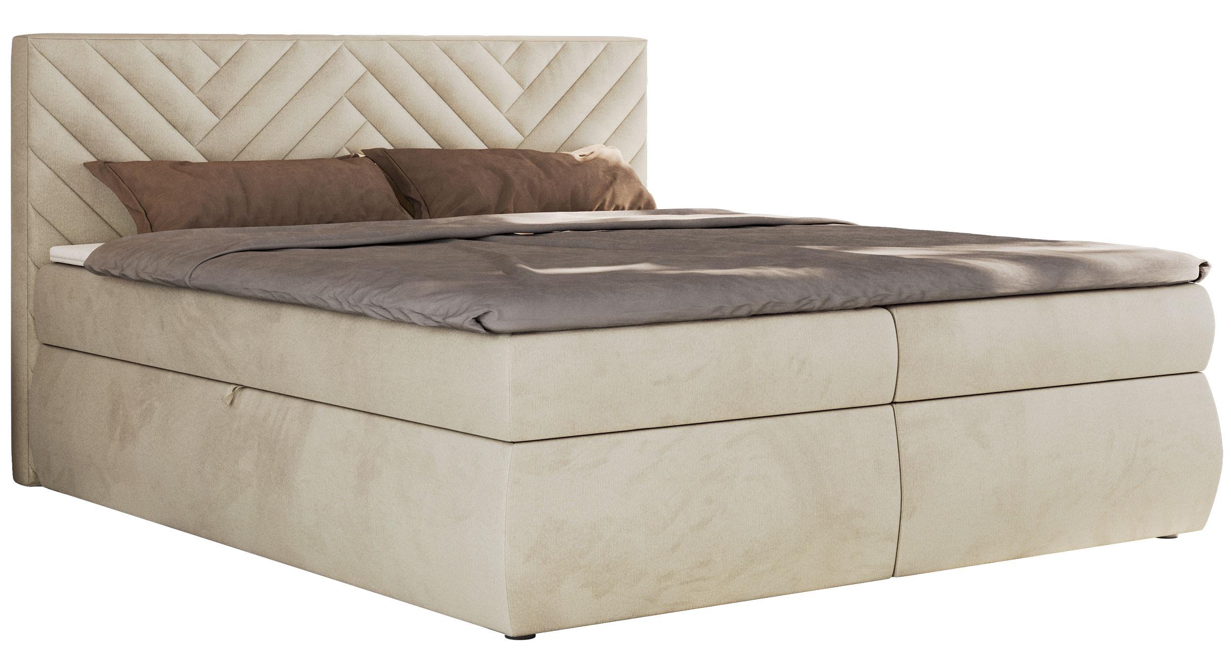 Wohnli Möbelsuche - BOXBETT AVERTA 140/200 - Beige Velvet - H3
