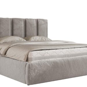 Wohnli Möbelsuche - POLSTERBETT SAVINO CLASSIC 140/200 - Hellgrau Plüsch - Pocket-Matratze